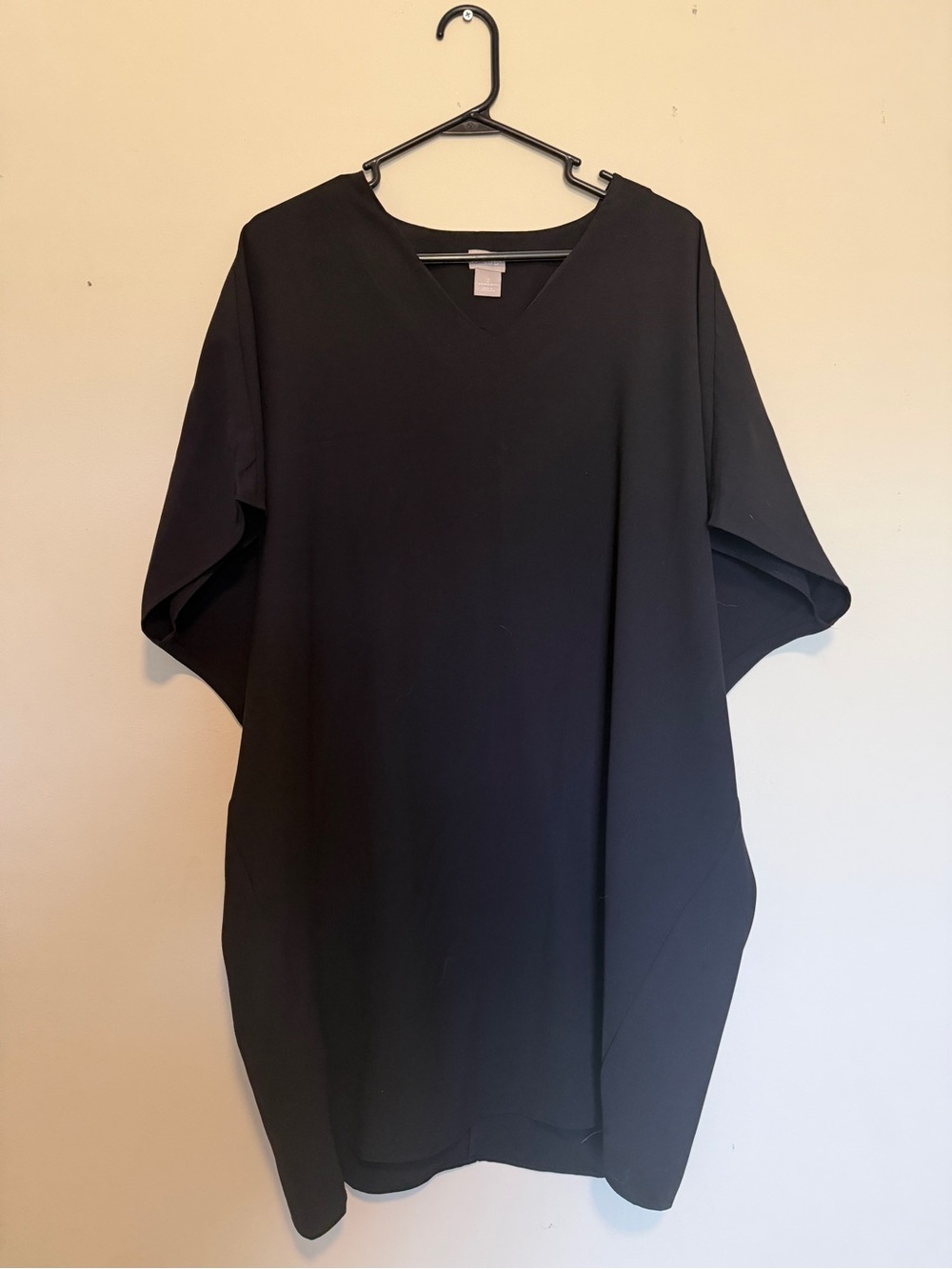 Women’s Oversized Black V-Neck Blouse